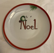 Everyday White Porcelain Noel w/Bird Snack Plate 6"