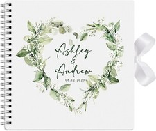 Personalised Large Wedding Heart Botanical Scrapbook Photo Album 30cm x 30cm