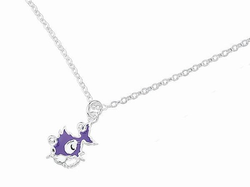 Purple punky fish - fish, pendant