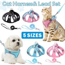 Step in Dog Harness+Lead Set Soft Mesh Reflective Breathable Vest for Puppy Cats