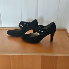 GABOR LADIES ‘TEGAN’ SUEDE BLACK COURT SHOES SIZE 5.5 / EU 38.5 - CONDITION GOOD