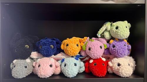 Handmade crochet happy - handmade, dragon