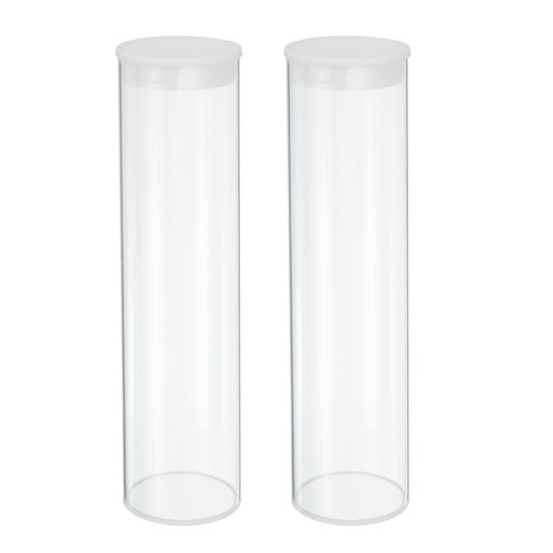 Clear plastic storage tubes - clear, 2