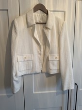Zara White Linen Style Jacket