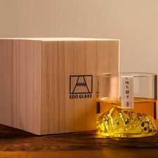 Japanese Inspired 3d Mountain Whiskey Glass With Box