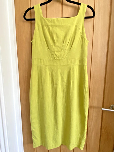 Lime green linen blend - green,