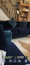 Set Of Royal Blue Velvet Sofa, There Is A 3 Seater And 2 Seater