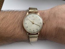 1950 Jaeger-LeCoultre Vintage 9k solid Gold 33mm  Watch 10k Rolled Gold Strap