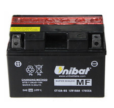 MOTORCYCLE SCOOTER BATTERY UNIBAT KAWASAKI Z1000, ABS 1000 14- CT12A BS YT12A BS