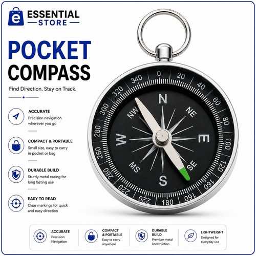 Mini brass pocket - mini, compass