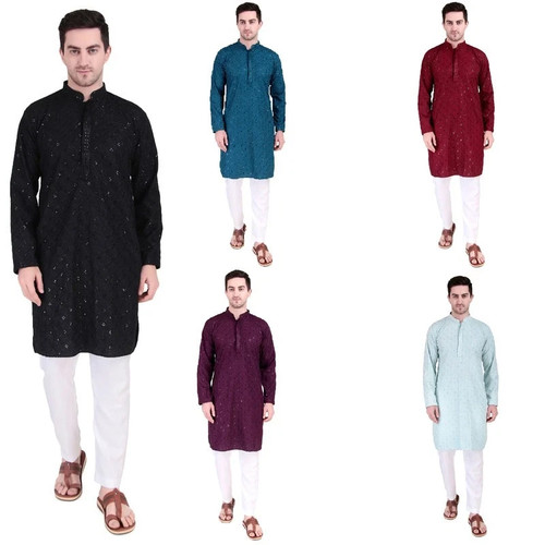 Men kurta pyjama set - kurta,