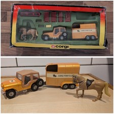 CORGI GIFT SET 29 - PONY CLUB JEEP WITH HORSE BOX DIECAST  - DAMAGED/INCOMPLETE