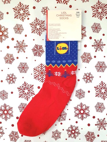 Lidl red christmas socks - red,