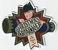 UNUSED PUMP CLIP FRONT - TETLEY'S BREWERY - CHRISTMAS CRACKER
