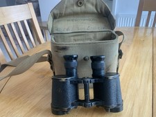 WW2 BRITISH ARMY BINOCULARS-BINO PRISMMK2 KERSHAW IN CANVAS CASE INCLUDING STRAP