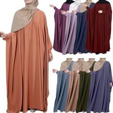 Ramadan Muslim Women Prayer Dress Abaya Kaftan Robe Loose Arab Islamic Islamic