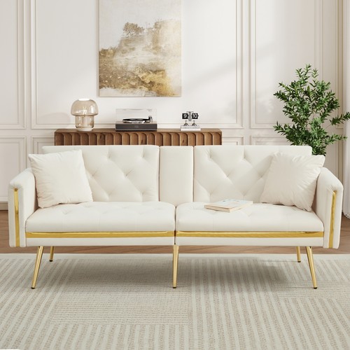 Velvet sofa bed 174cm - sofa,