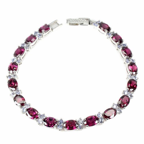 Silver bracelet rhodolite - silver,