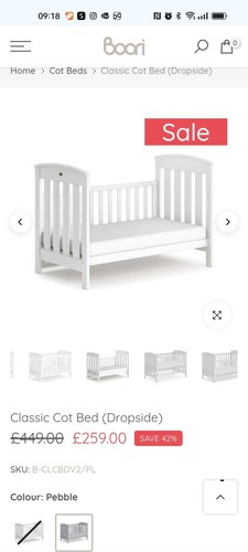 Used white boori country - country, cot