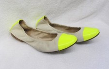 KENNEL & SCHMENGER  8 M Lime Yellow Stone LEATHER GERMANY BALLET FLATS SHOES