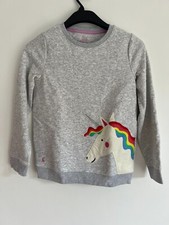 X JOULES Girls Mackenzie Jumper Age 6 & 12 Artwork Sweatshirt Grey Horse OG22