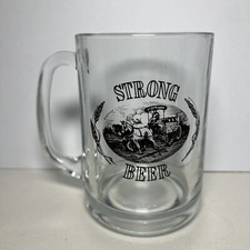 Vintage Strong Beer Pint Glass Tankard Heavy Base With Handle