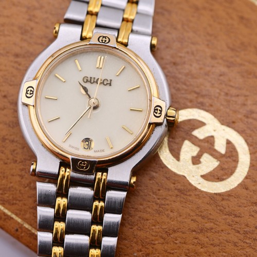 Gucci ladies 9000l two - ladies, two-tone