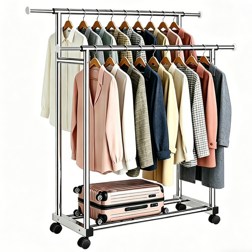 Heavy duty double - clothes, rail