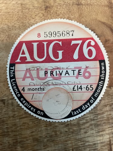 Old vintage tax disc - vintage,