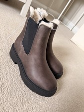 H&M Brown Chelsea Fur Lined