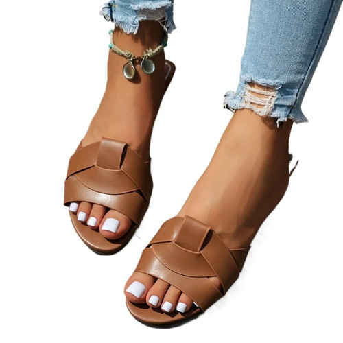Women woven flat - women's, sandals