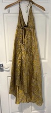 Golden Yellow & Bronze Halter Neck Beach Dress Size Small