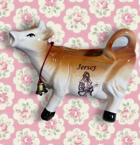 Jersey cow ceramic creamer - ceramic,