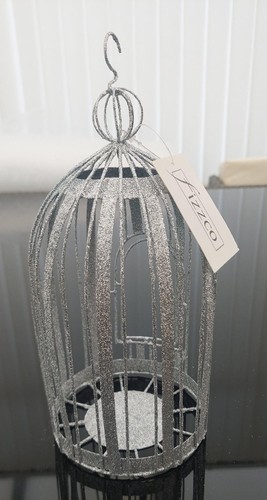 Decorative silver glitter - silver, cage