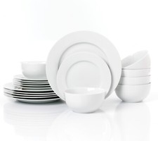 18pc White Rim Dinner Set