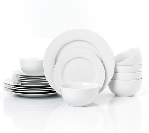 18pc white rim dinner - 18pc,