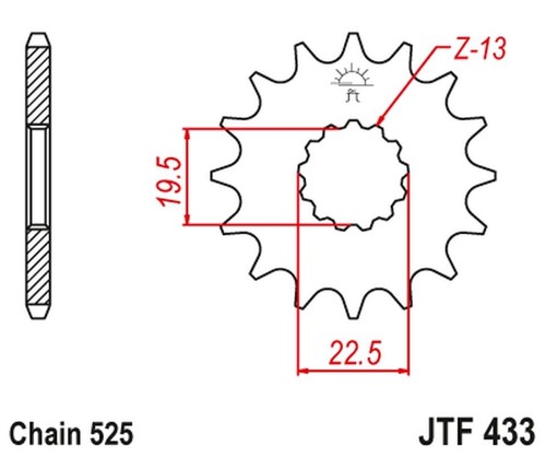 Front sprocket 433 - sprocket,