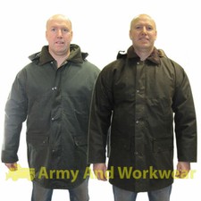 Wax Padded Jacket Oilskin Coat Heavy Wet Weather Mens Hunting Fishing Walking