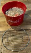 BUDWEISER BBQ GRILL BUCKET HOME PARTY PUB BAR MANCAVE RED NEW PARTS MISSING