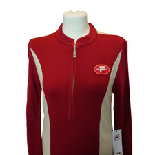Fila Red and Cream Half Zip