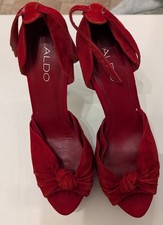 Sky High Party, red, suede, high-heeled shoes, by Aldo, size 6 (39) , GC Preowne