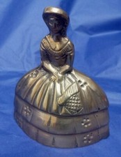 Vintage Brass Bell Crinoline Lady 8.5cm 3.75 inches tall