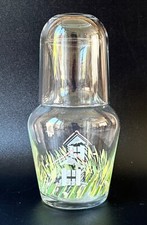 Bedside WATER CARAFE Tumble Up Decanter & Glass Set ALPAC House Garden Bullrush