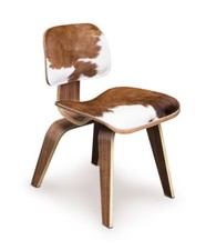 Cowhide walnut chair - cowhide,