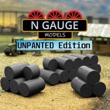 UNPAINTED- 1:148 N Scale Gauge Round Straw / Hay Bales 'Stacked'  (Farm 1:160)