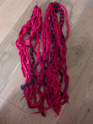 Red black dreadlocks 14 - dreadlocks,