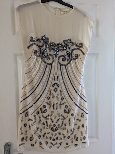 Lace beads cream gold - &,