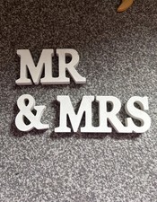 Mr & Mrs Wooden Letters Rustic