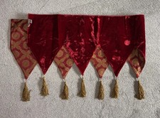Vintage PAST TIMES Xmas Decor Silk &Velour Viscose  Mantel Swag Table Decoration
