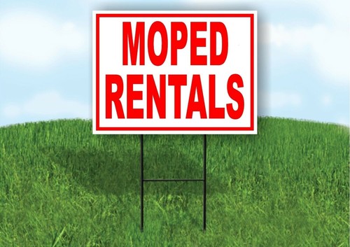 Moped rentals red yard - yard, sign